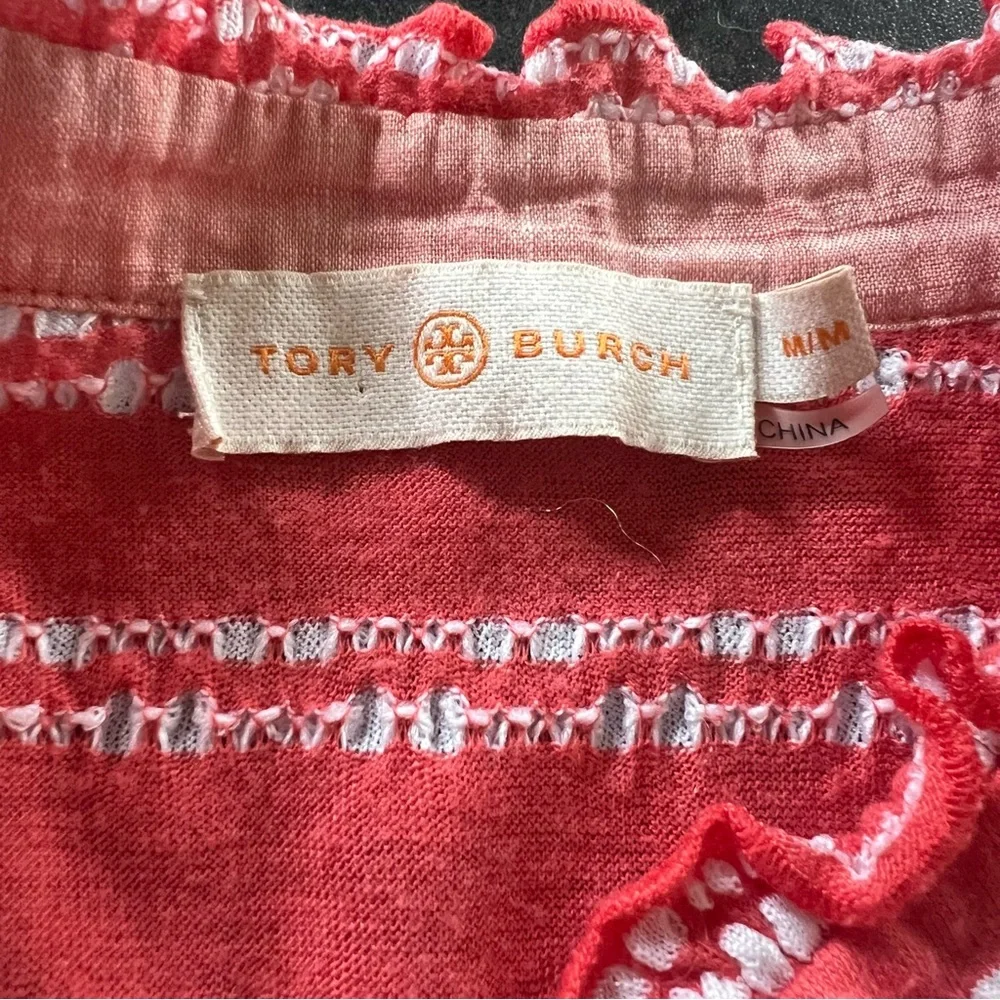 Striped Coral Short-Sleeve Polo Top